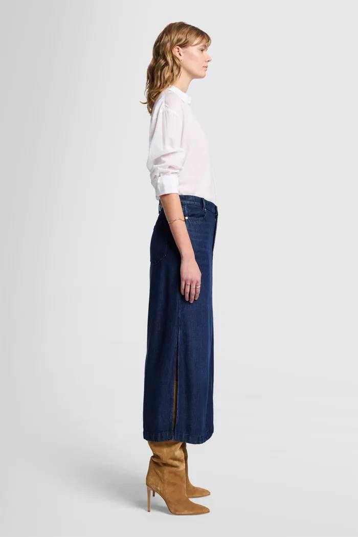 7DMS01 7 FOR ALL MANKIND DENIM MIDI SKIRT