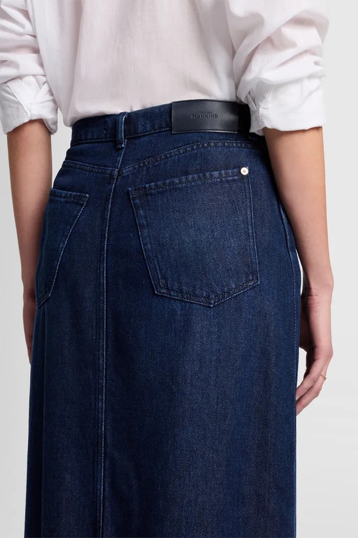 7DMS01 7 FOR ALL MANKIND DENIM MIDI SKIRT