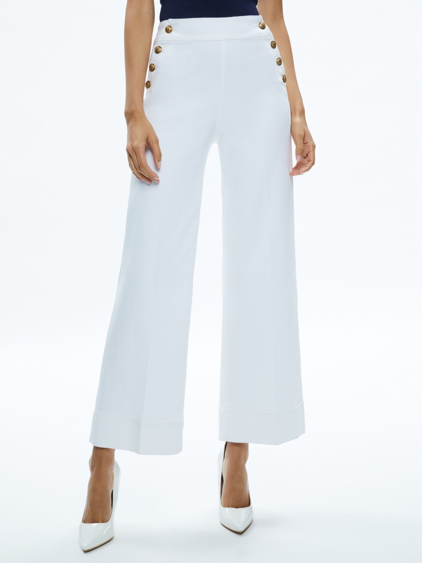 AONJ02 Alice + Olivia Ankle Wide Leg Jean