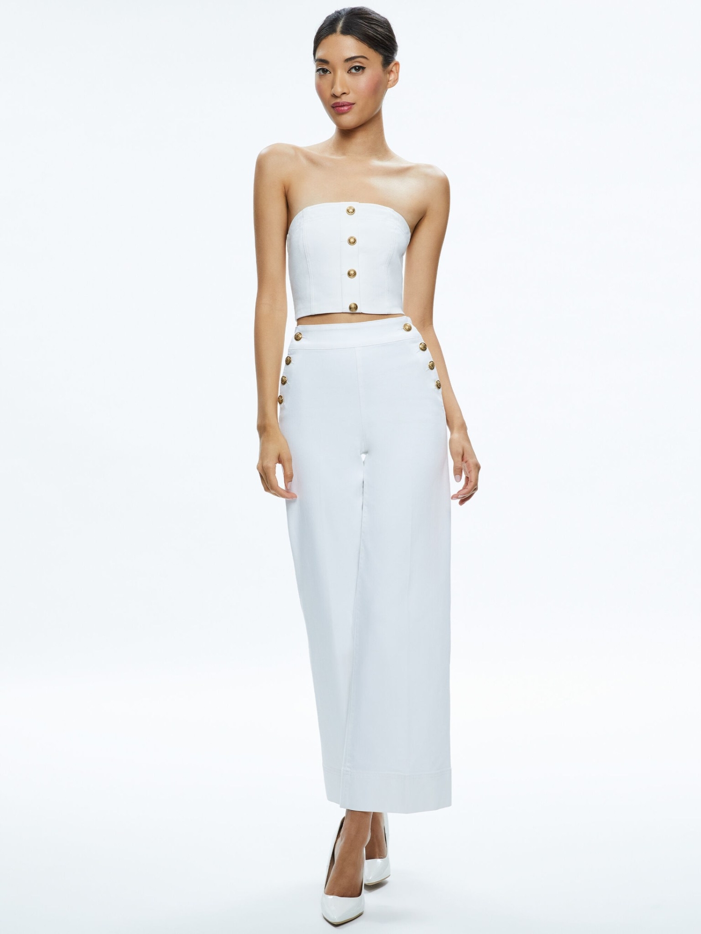 AONJ02 Alice + Olivia Ankle Wide Leg Jean