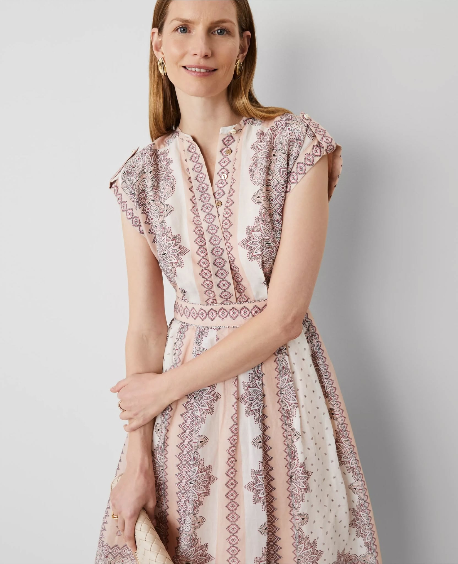 ASCPSFD01 Ann Taylor Studio Collection Paisley Flare Dress