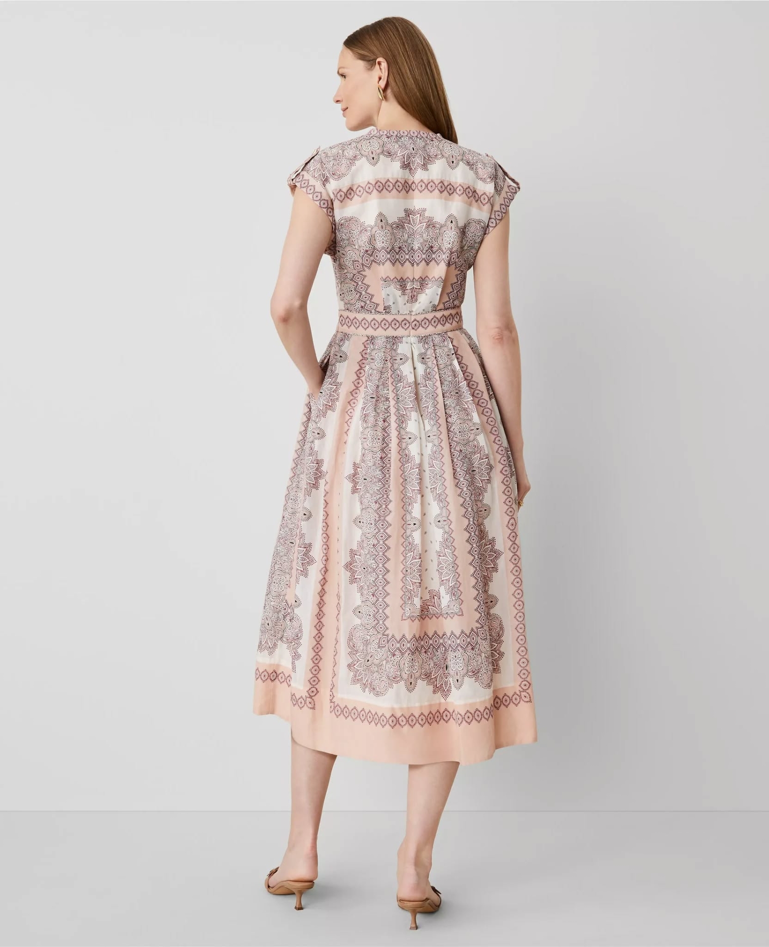 ASCPSFD01 Ann Taylor Studio Collection Paisley Flare Dress