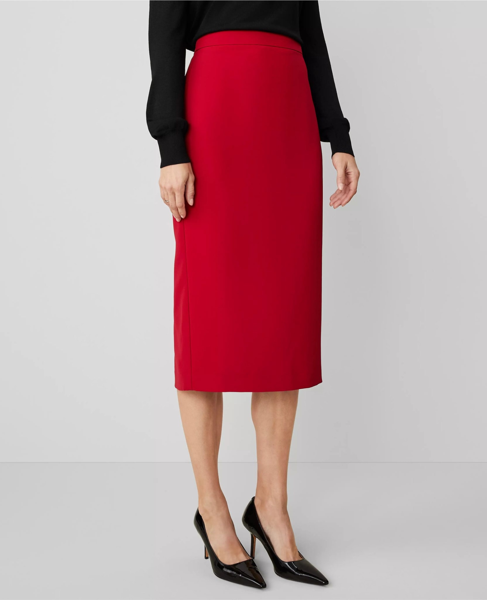 ATCMPSIFC01 Ann Taylor Crepe Midi Skirt