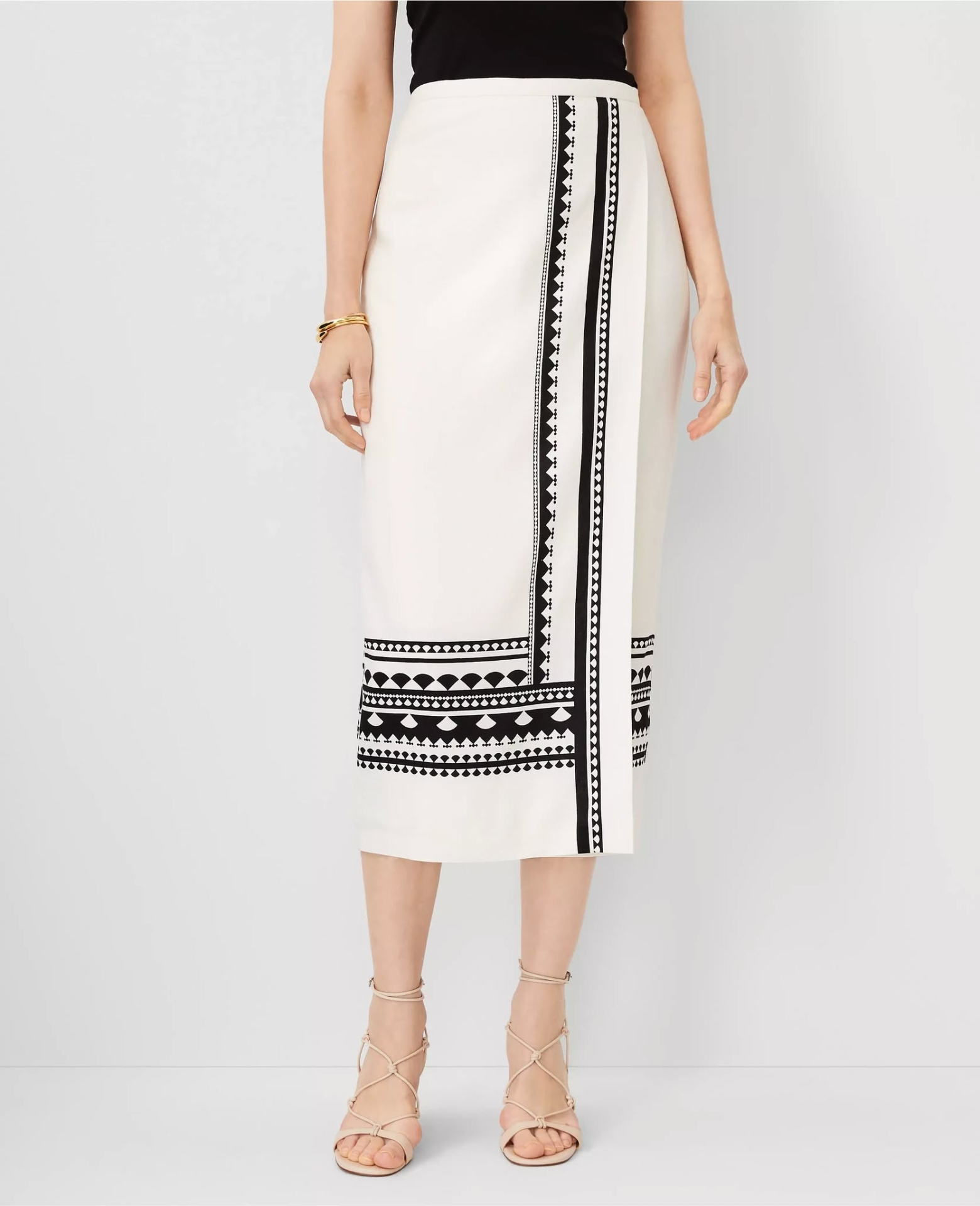 ATGBLBWMS01 Ann Taylor Wrap Midi Skirt