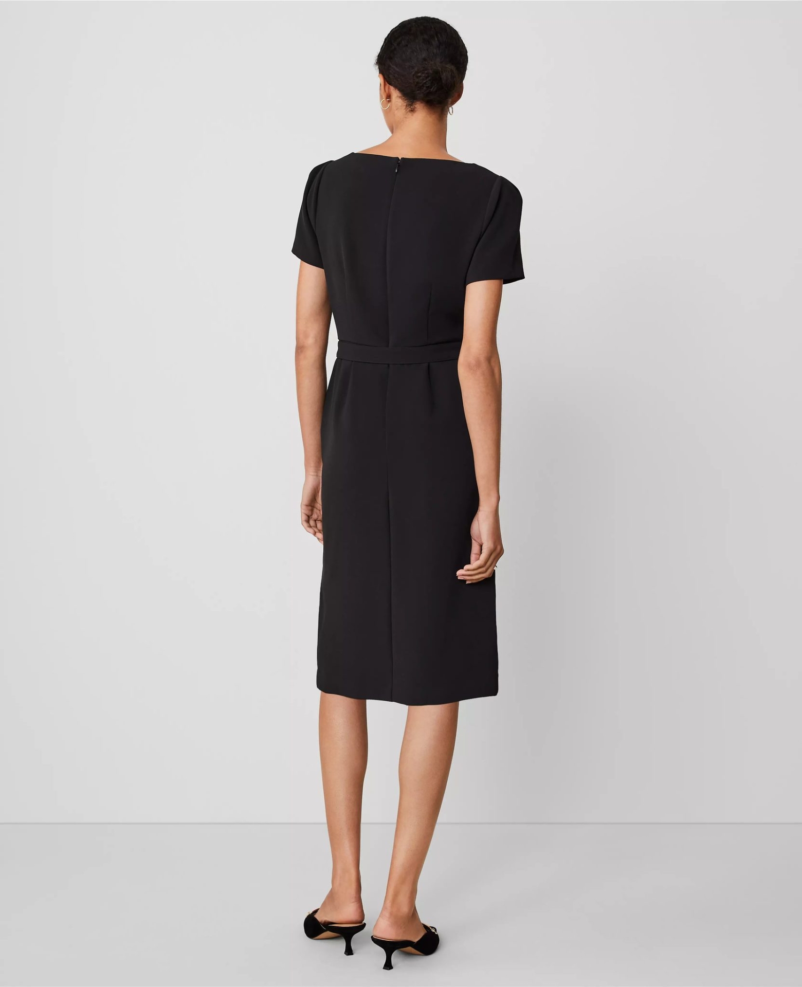 ATPBBMSD01 Ann Taylor Belted Midi Sheath Dress