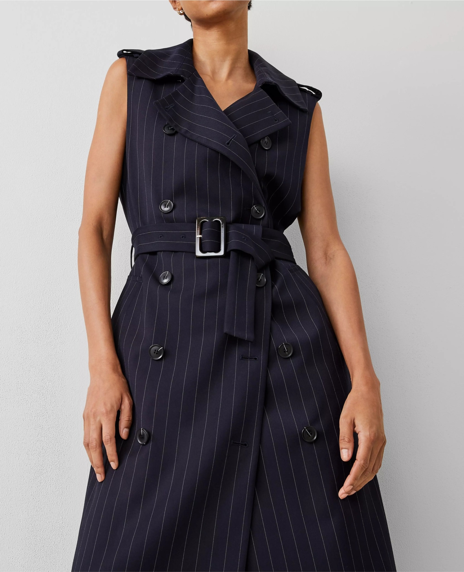 ATPBTV01 Ann Taylor Pinstripe Trench Vest