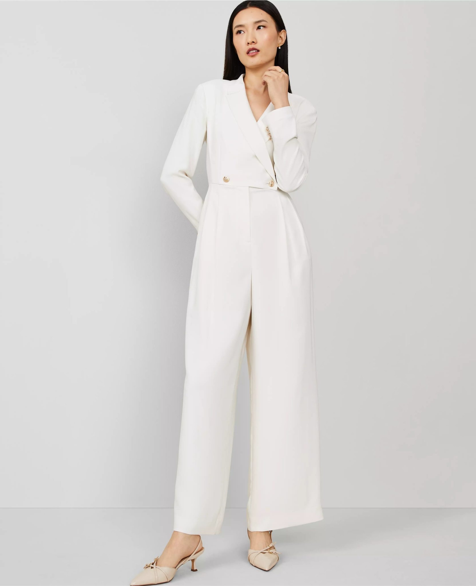 ATPLJ01 Ann Taylor Lapel Jumpsuit