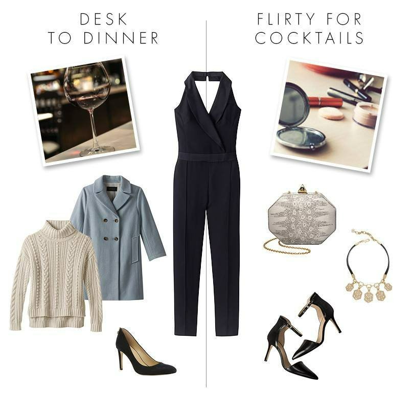 ATPTJ01 ANN TAYLOR PETITE TUXEDO JUMPSUIT