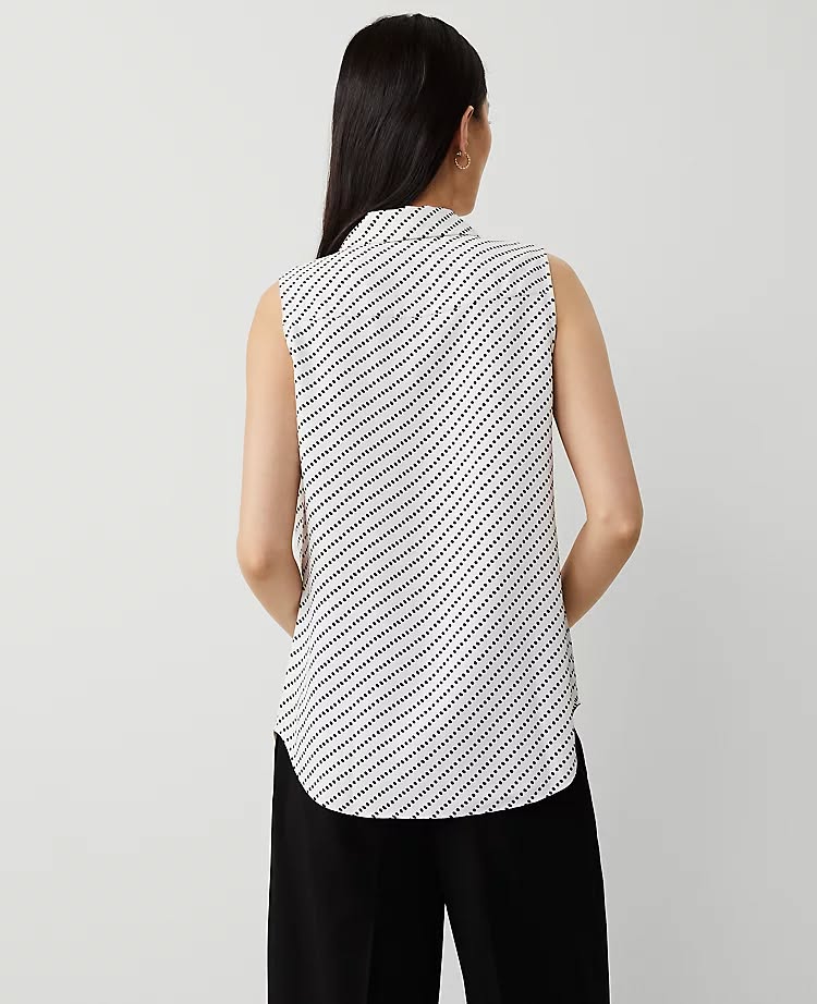 ATSSES01 Ann Taylor Stripe Sleeveless Essential Shirt