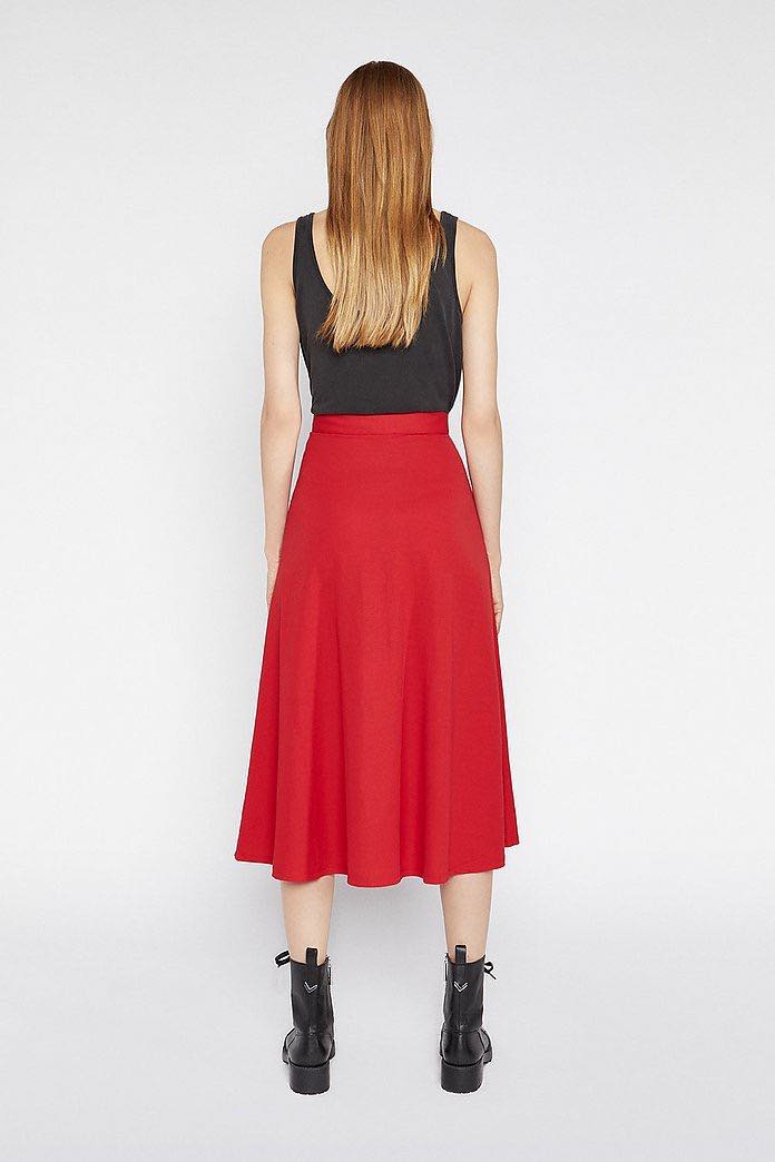WBTMS01 WAREHOUSE BUTTON THROUGH MIDI SKIRT