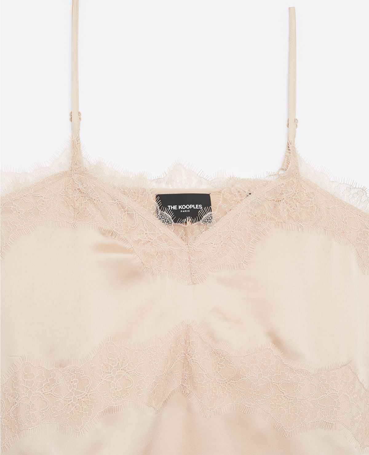 LPSCWLD02 THE KOOPLES SILK CAMISOLE WITH LACE DETAILS