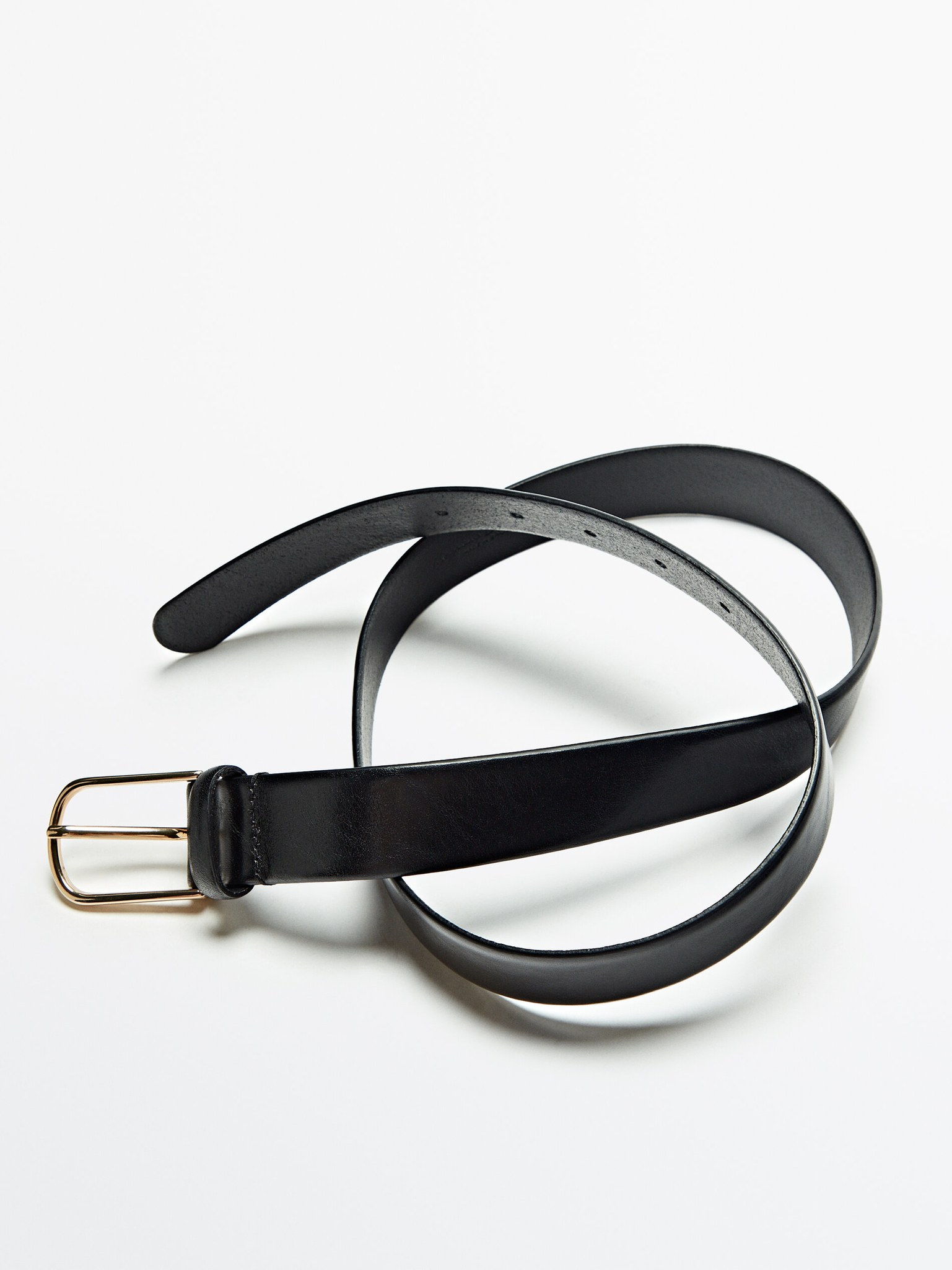 MDBLB02 Massimo Dutti Black Leather Belt