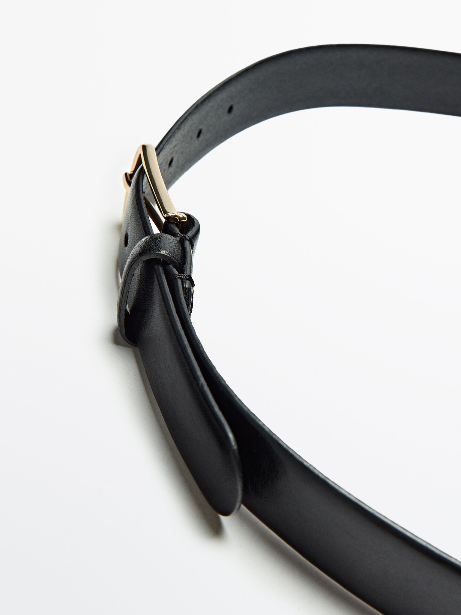 MDBLB02 Massimo Dutti Black Leather Belt