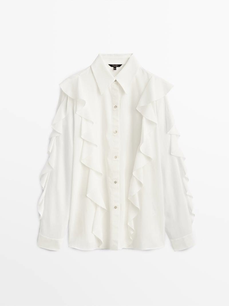 MDBWRS01 Massimo Dutti Ruffled Blouse