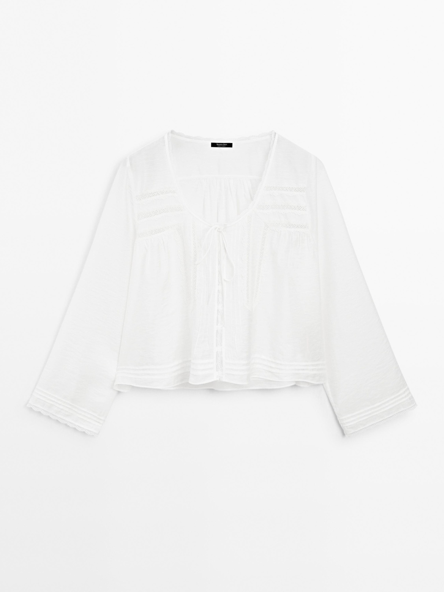 MDFBWLT01 Massimo Dutti Flowing Lace Blouse