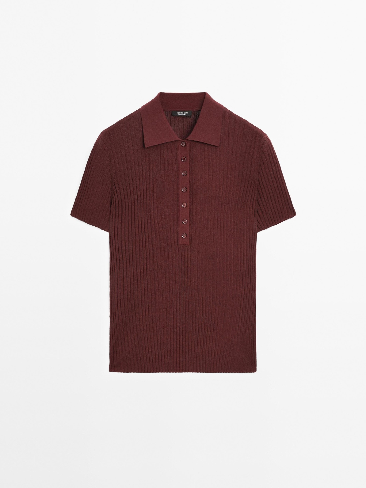 MDKCBPS01 Massimo Dutti Knit Cotton Polo Sweater