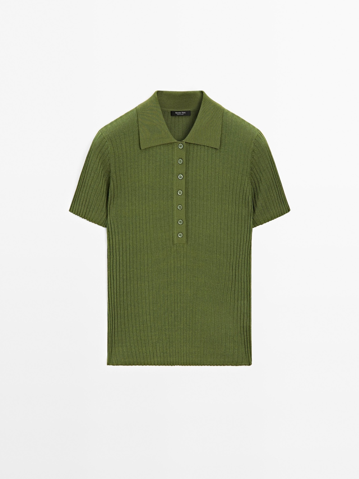 MDKCBPS01 Massimo Dutti Knit Cotton Polo Sweater