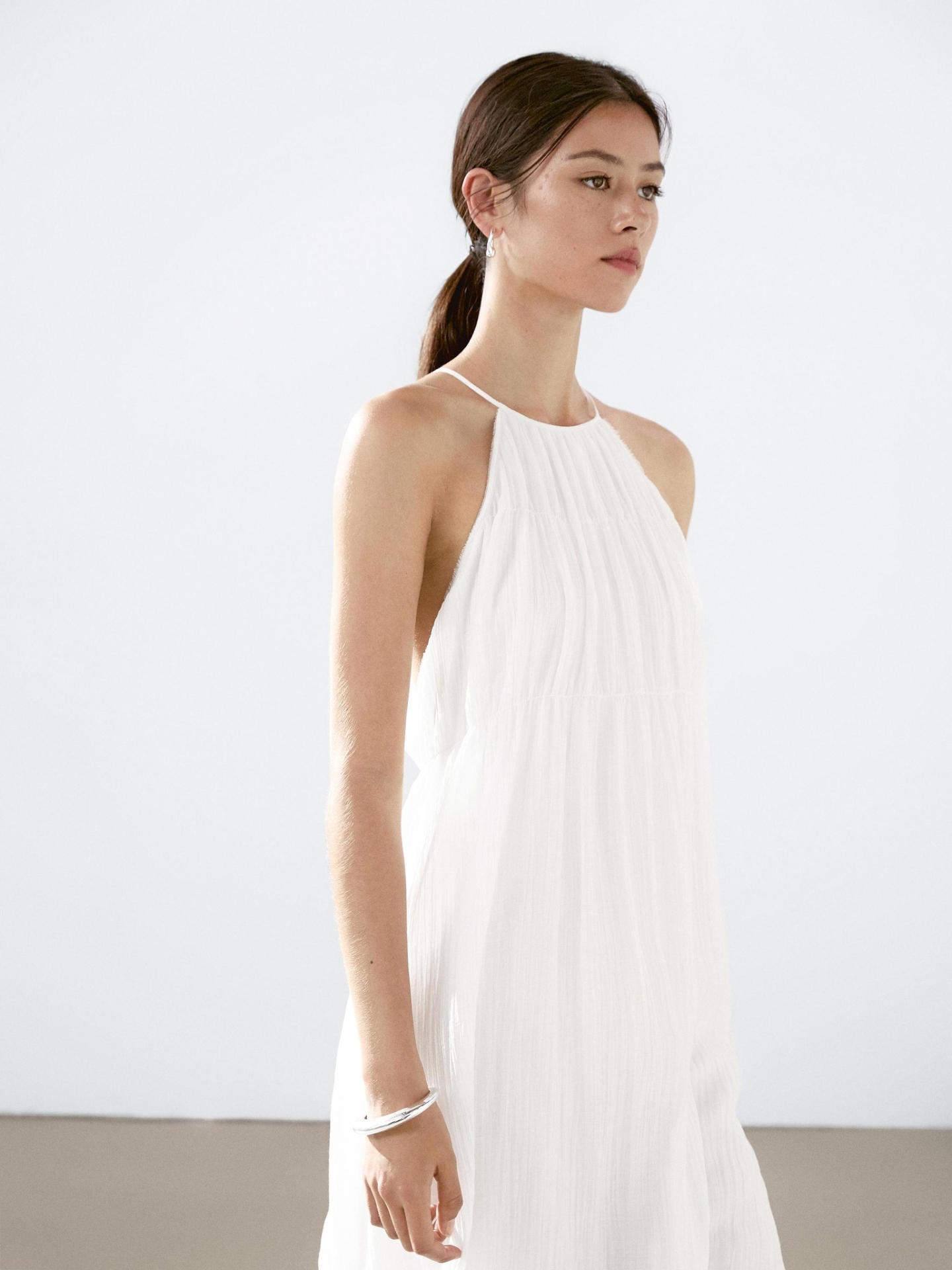 MDLPDWGD01 Massimo Dutti Halter Volume Dress