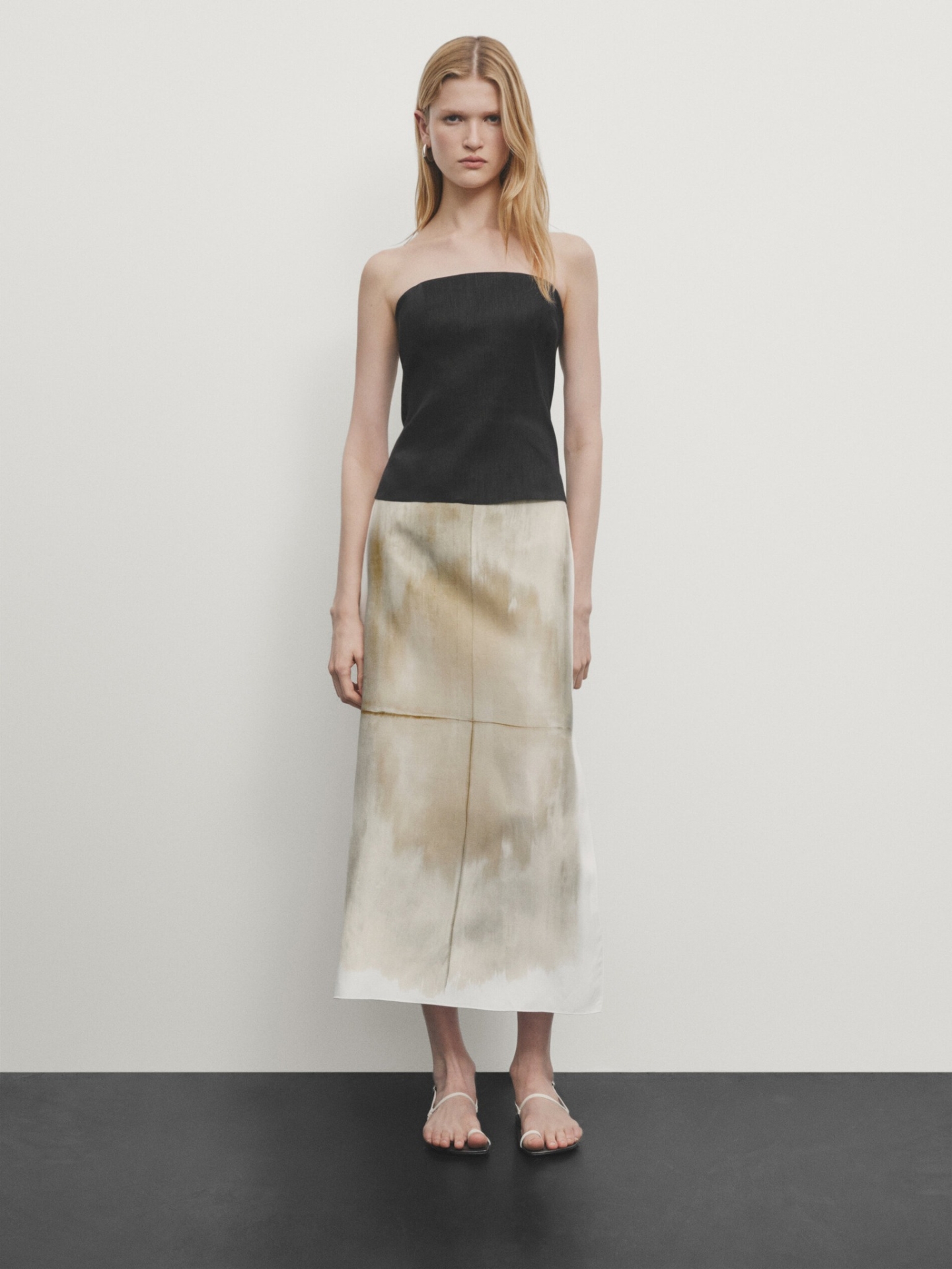 MDOPS01 Massimo Dutti Ombré Printed Skirt