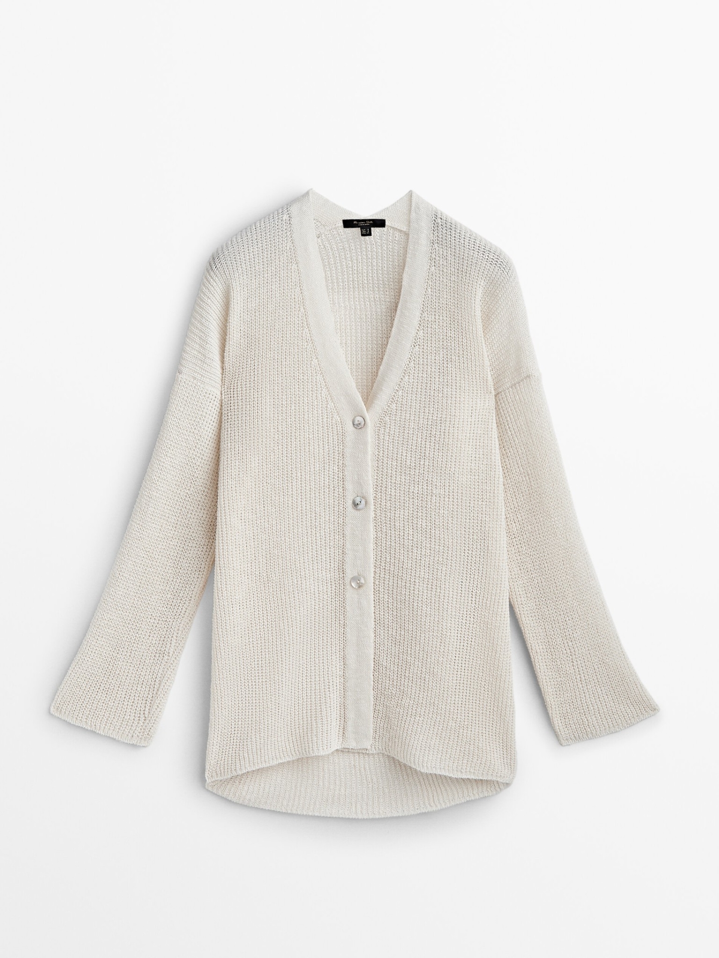 MDPKCWV01 Massimo Dutti Purl Knit Cardigan