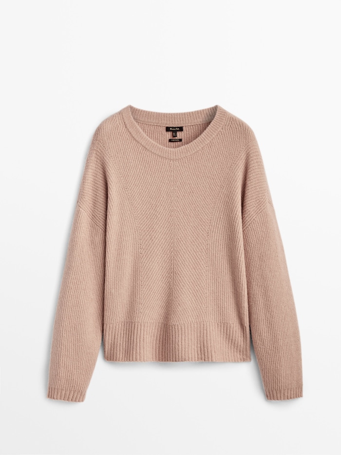 MDPKS01 Massimo Dutti Purl Knit Sweater