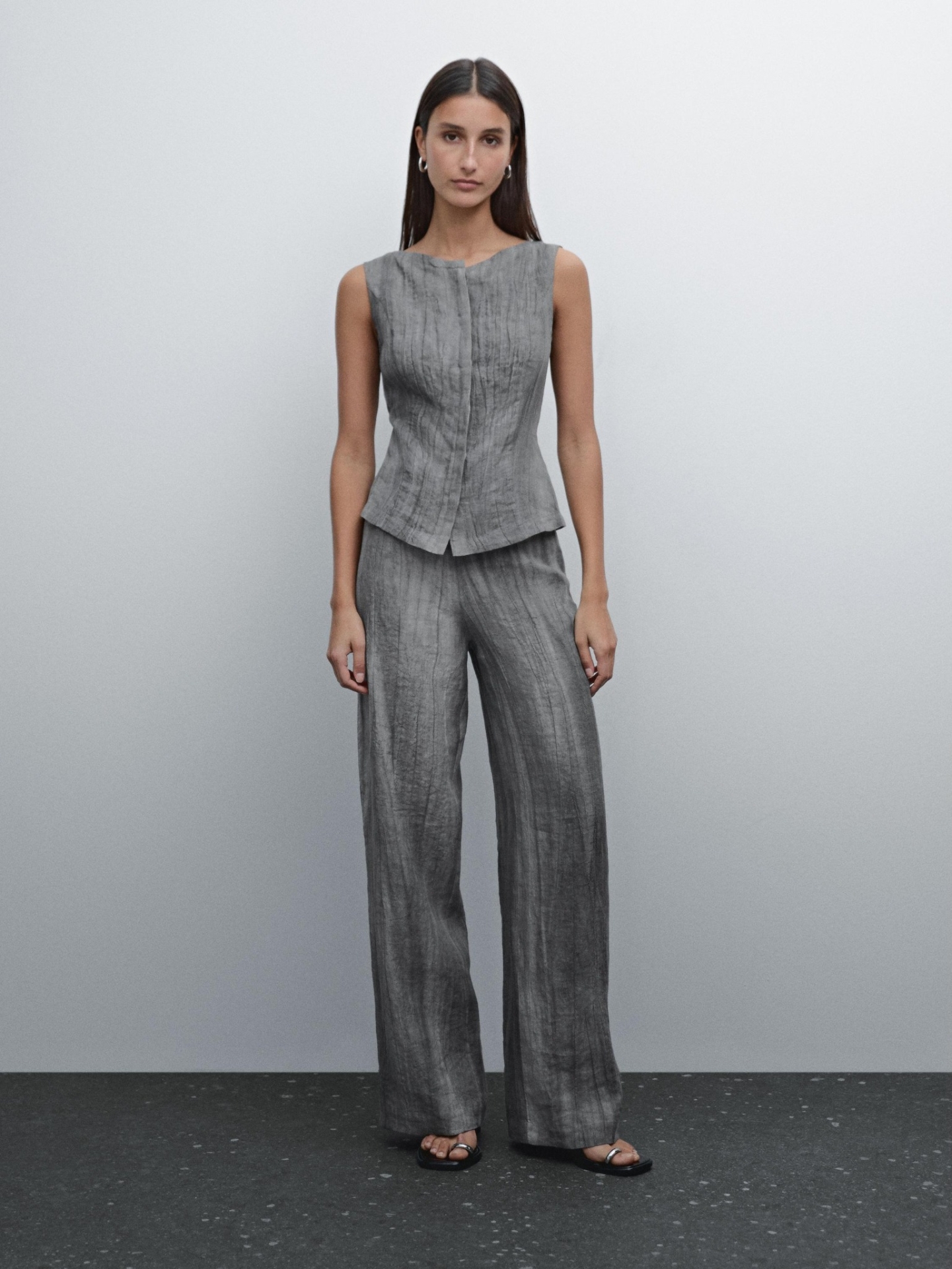 MDPT1L01 Massimo Dutti Pleated Trousers