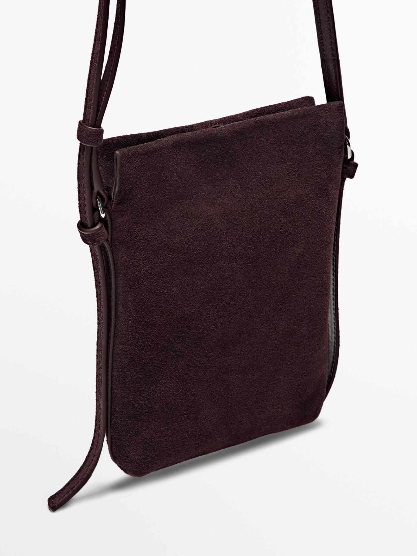 MDSSLMCB01 Massimo Dutti Suede Leather Mini Crossbody Bag