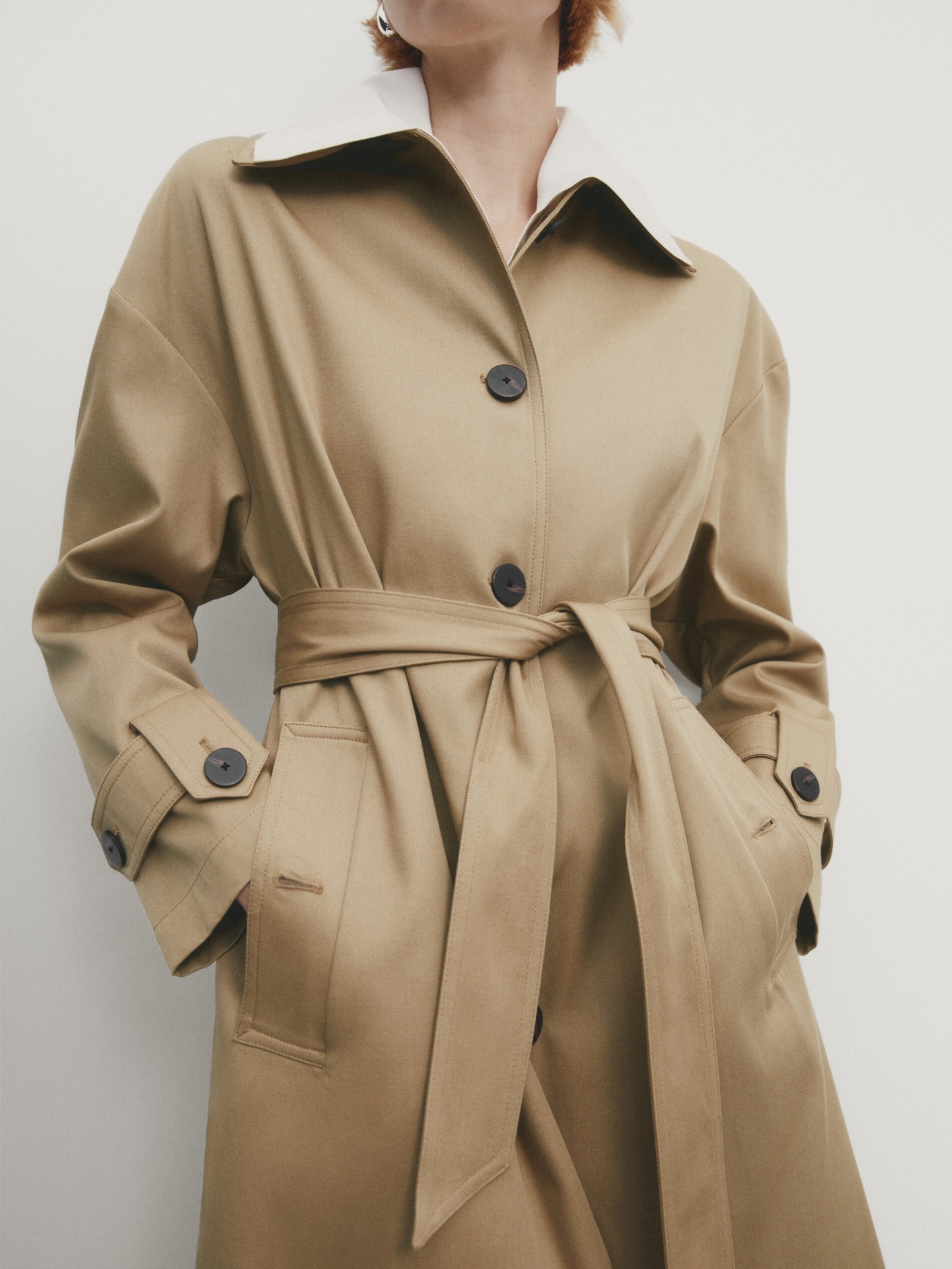 MDTCWB02 MASSIMO DUTTI TRENCH COAT WITH BELT