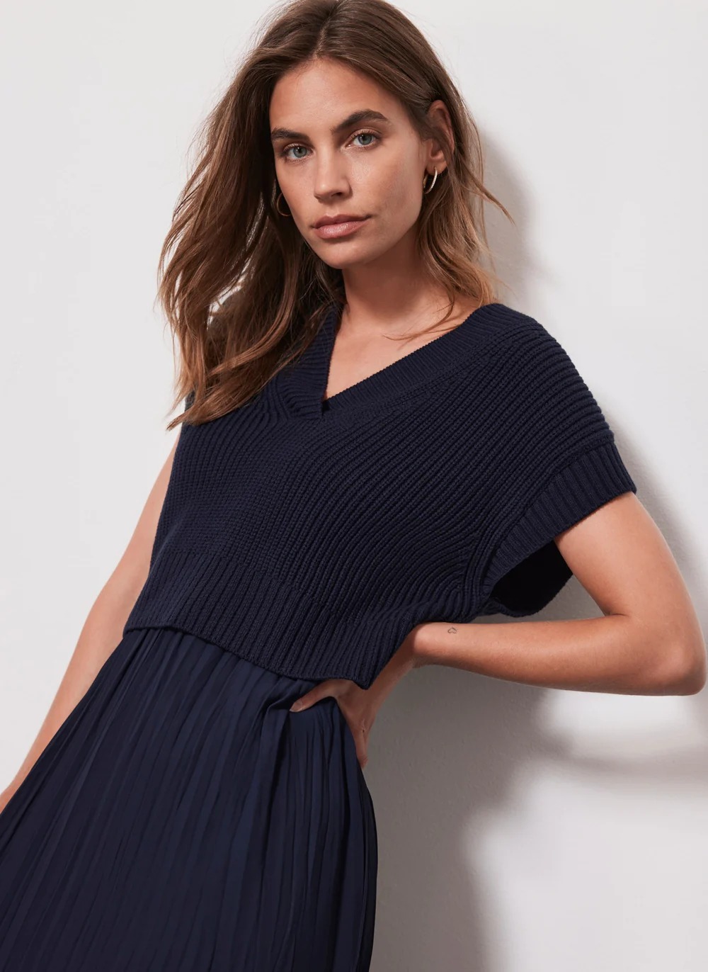 MVNLSDS01 Mint Velvet Layered Midi Dress