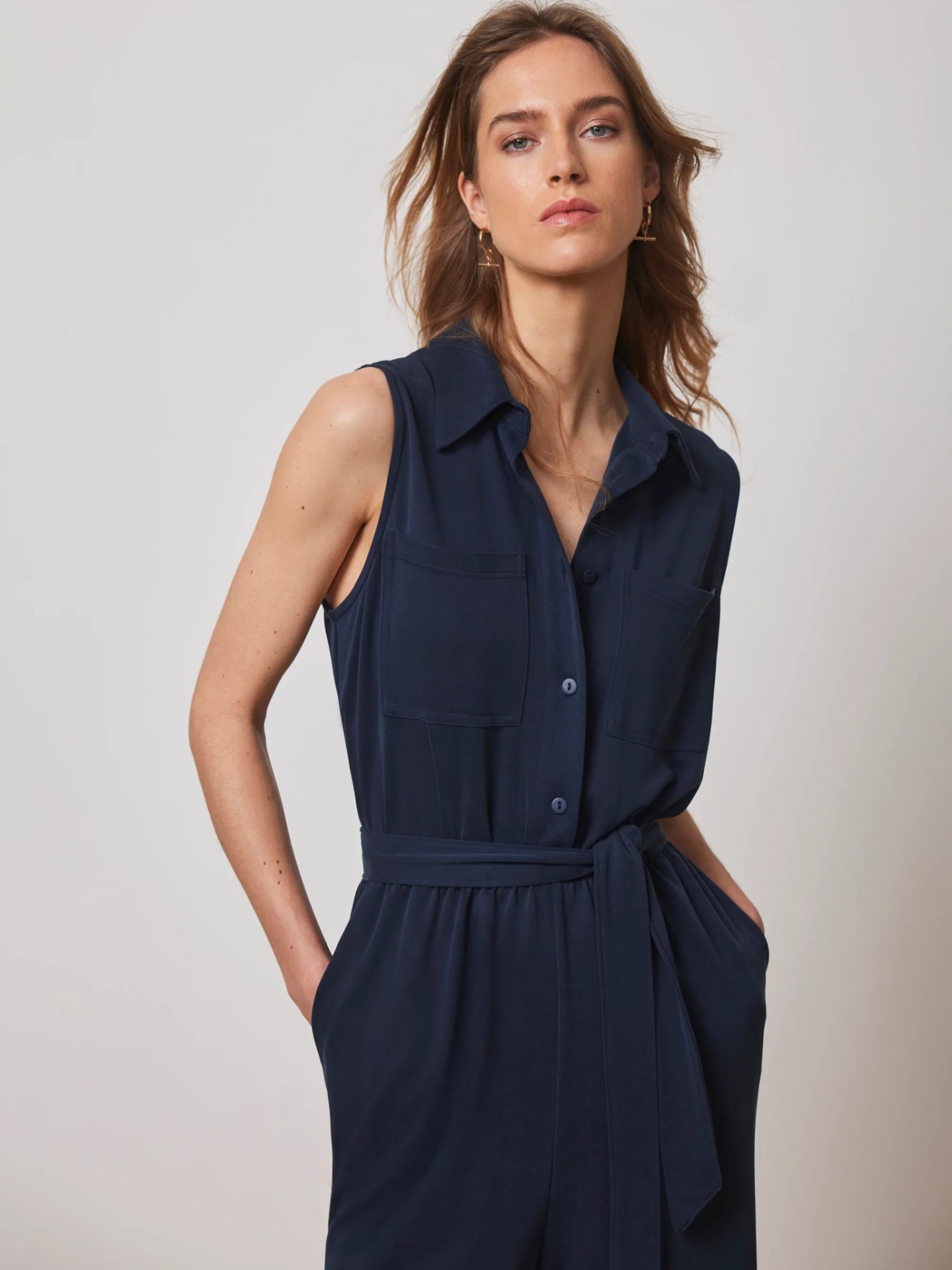 MVNUJ01 Mint Velvet Sleeveless Jumpsuit