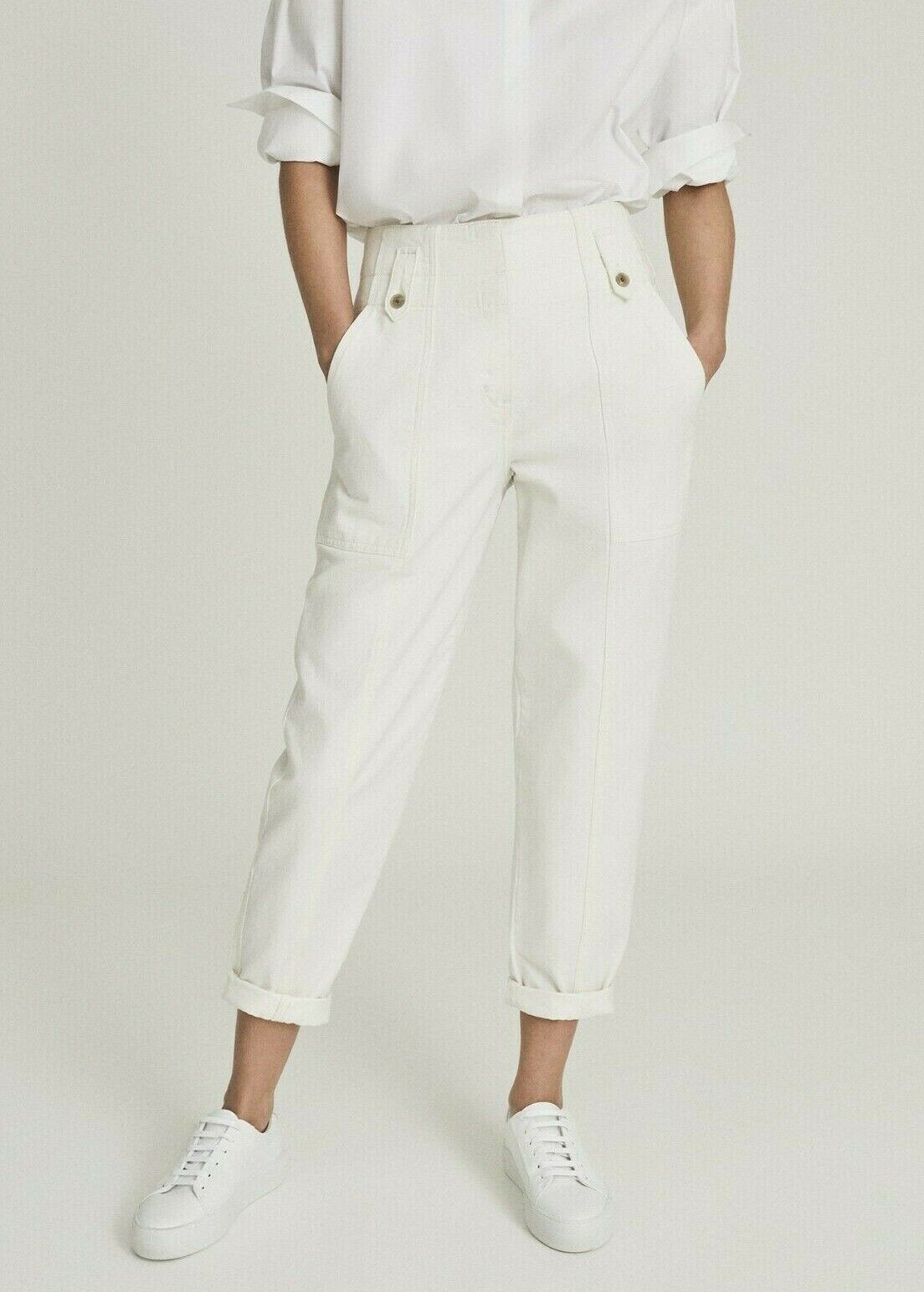 RACTCT01 REISS COTTON TAPERED CARGO TROUSERS