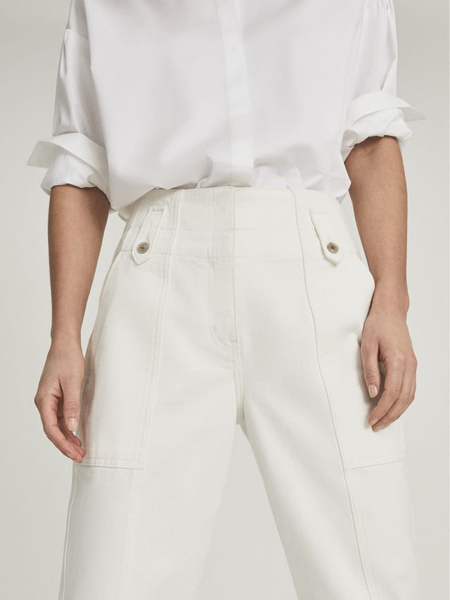 RACTCT01 REISS COTTON TAPERED CARGO TROUSERS