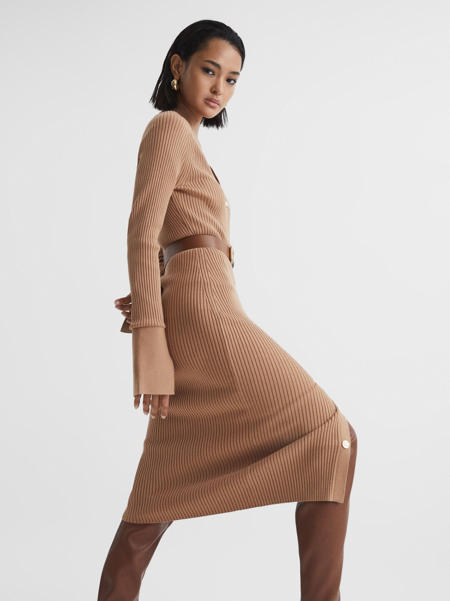 RARMD01 REISS KNITTED MIDI DRESS