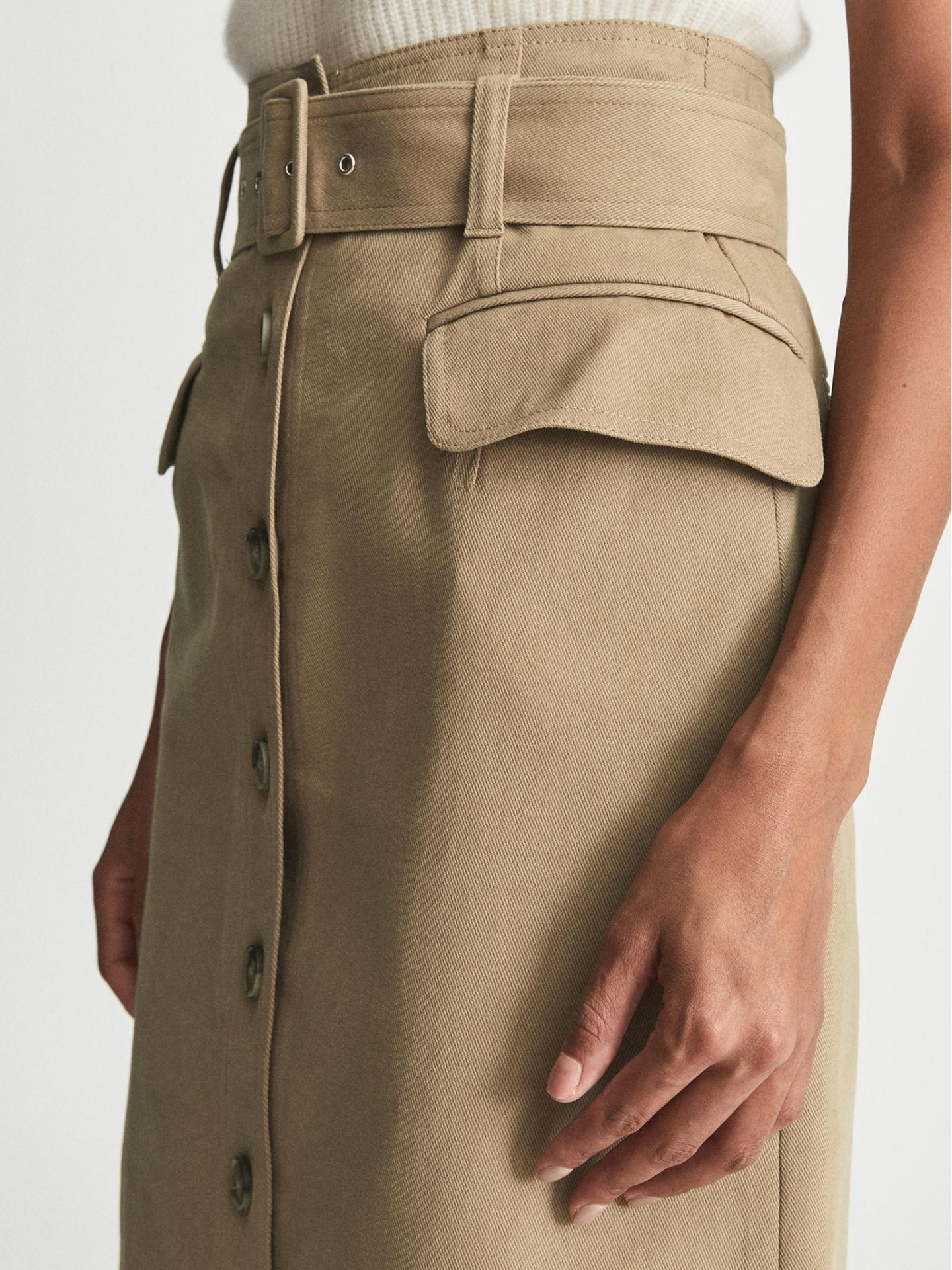RCBMS01 REISS BELTED MIDI SKIRT