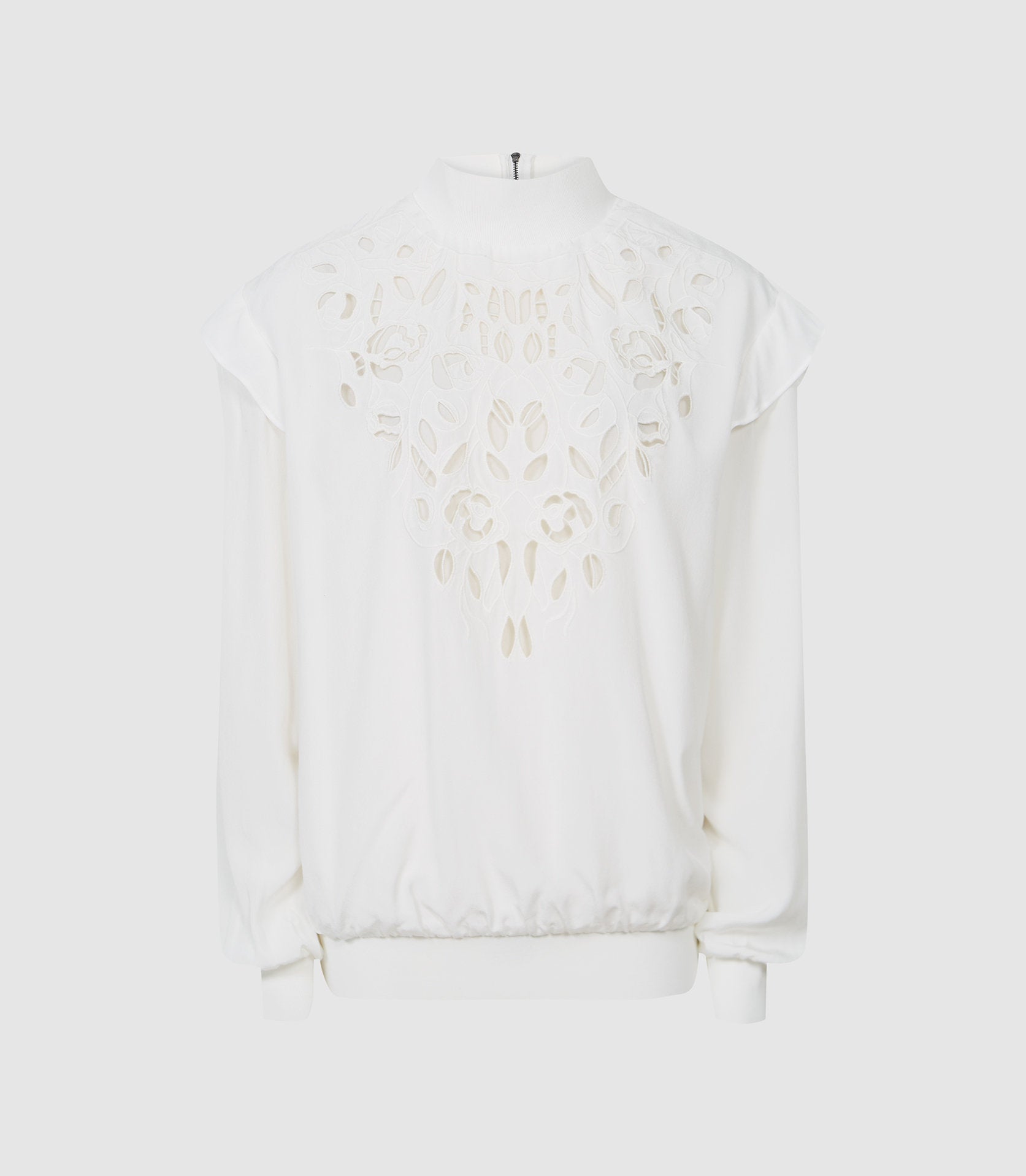 RIILCT01 REISS LACE CREPE TOP