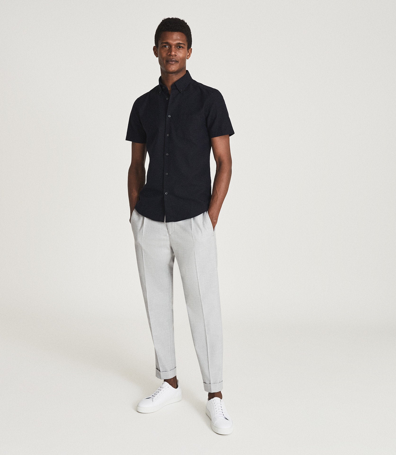 RKBCS02 REISS BUTTON-DOWN COTTON SHIRT