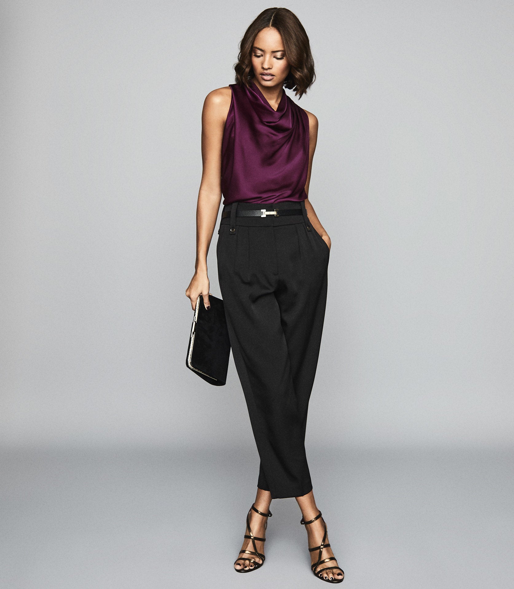 RLTHWCT01 REISS HIGH WAISTED CROPPED TROUSERS