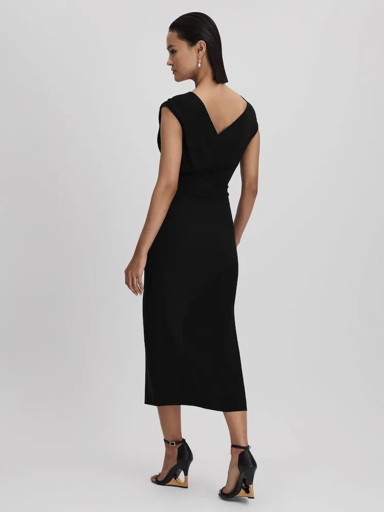 RMABMD01 Reiss Asymmetric Midi Dress