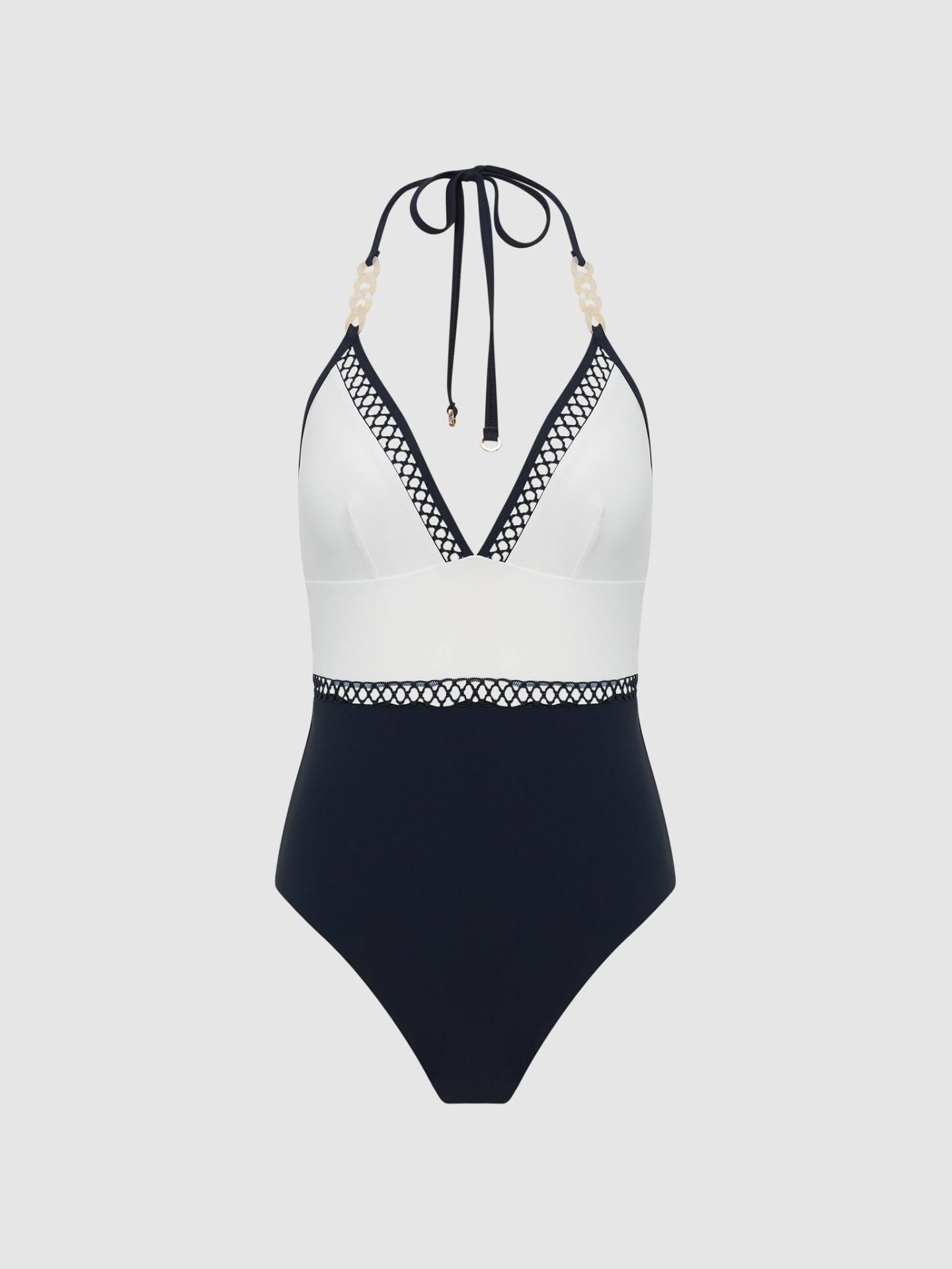 RRCHS01 REISS COLOURBLOCK HALTER SWIMSUIT