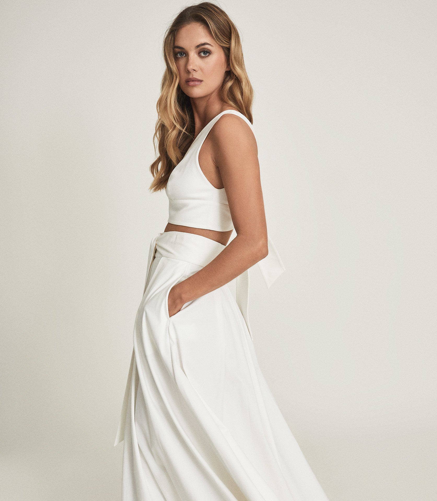 RTCTWBD01 Reiss Crop Top With Bow Detail