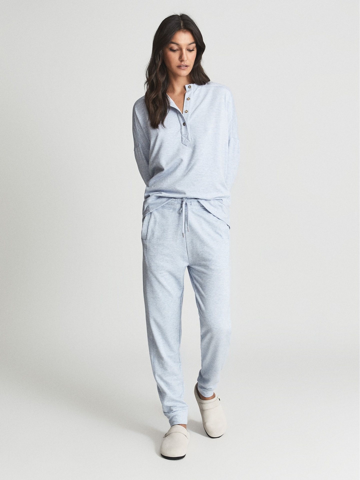 RYGCJT01 REISS LOUNGEWEAR COLLAR JERSEY TOP & JOGGERS