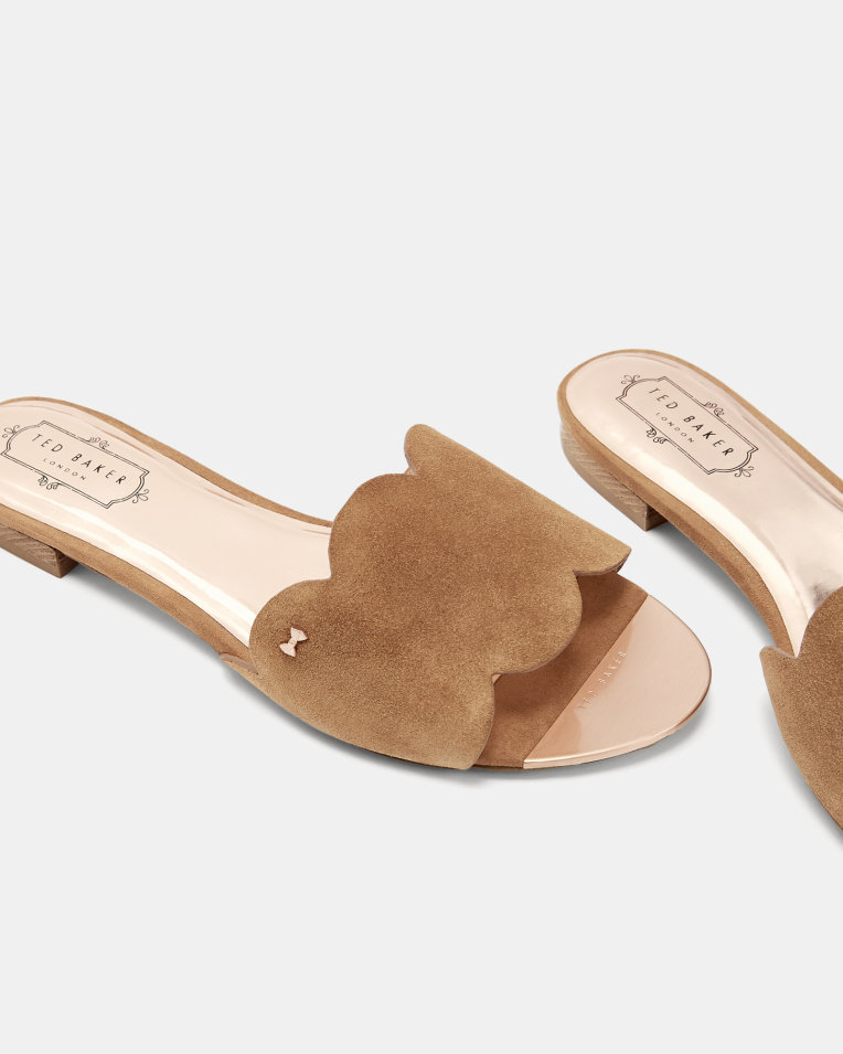 TBSSDS01 Ted Baker London Suede Scallop Detail Sliders