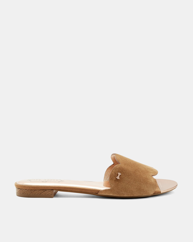 TBSSDS01 Ted Baker London Suede Scallop Detail Sliders