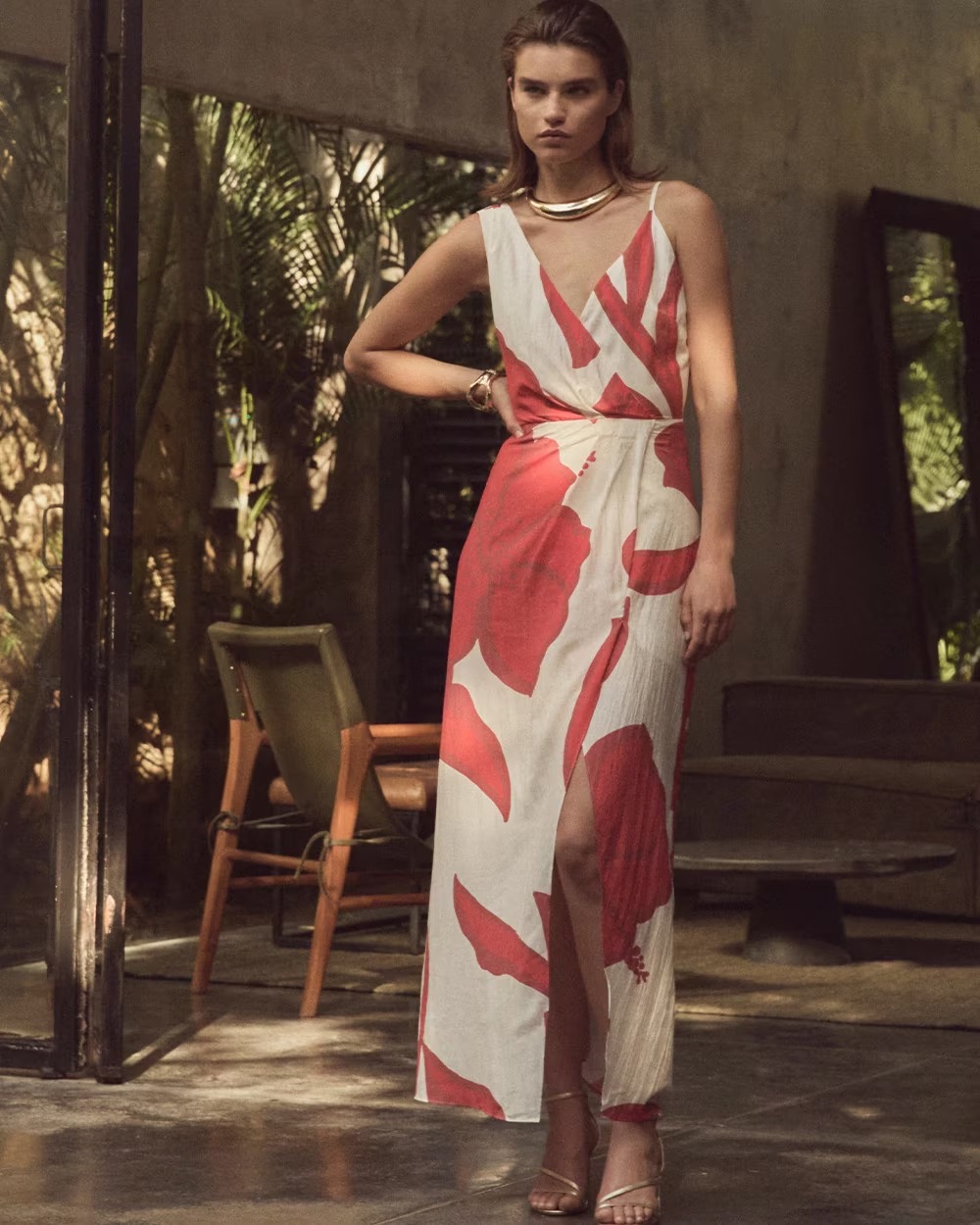 WAFMD01 WHBM Asymmetric Maxi Dress