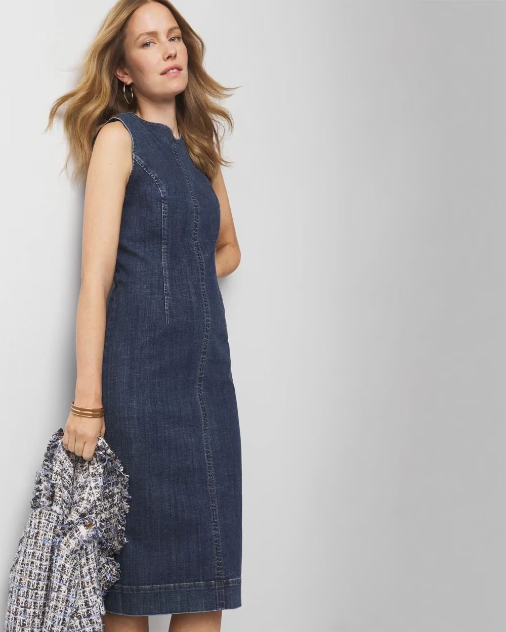 WDSD02 WHBM Denim Midi Dress