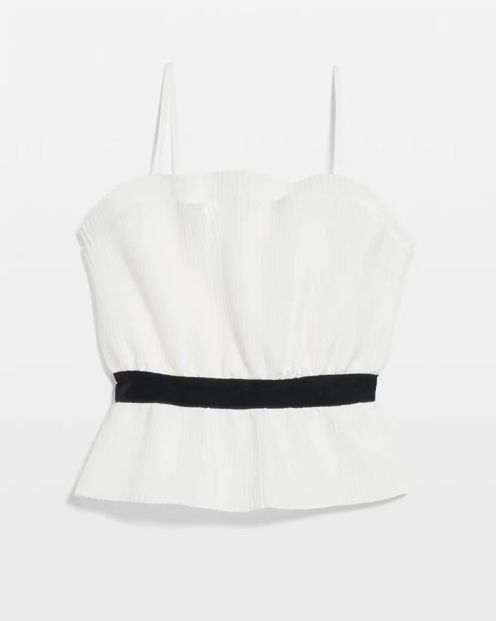 WPB01 WHBM Pleated Ruffles Bustier
