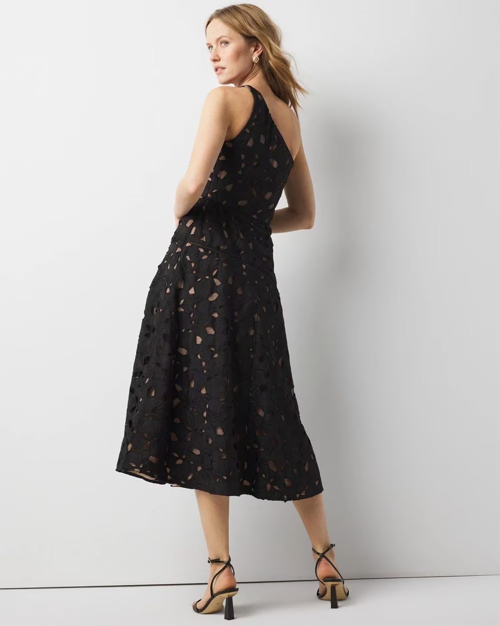 WPOLMD01 WHBM One-Shoulder Lace Dress
