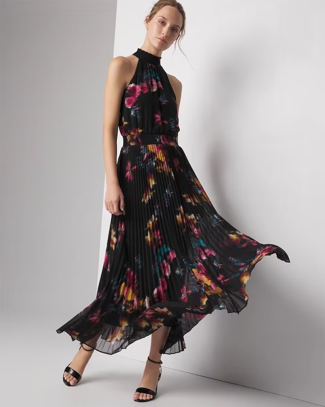 WSPHMD01 WHBM Pleated Halter Dress