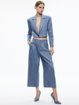 AOSCCBPHWC01 Alice + Olivia Chambray Blazer & High Waist Culottes