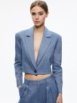 AOSCCBPHWC01 Alice + Olivia Chambray Blazer & High Waist Culottes